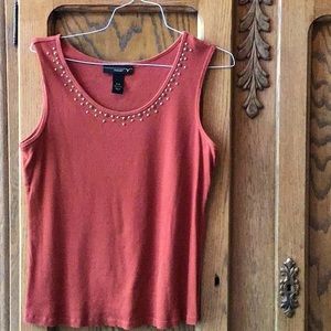Venezia Rust colored beaded Tank Top